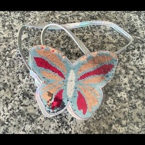 Children’s Place adorable silver/ multicolored sequined butterfly purse